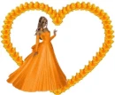 Floral heart with woman