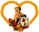 Floral heart with woman
