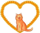 Flowers Heart with Cat