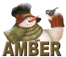 Amber snowman