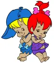 Pebbles and Bamm-Bamm - blue/purple