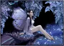 purple fairy on leaves