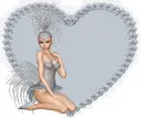Flowered heart with figure