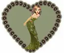 Floral heart with woman	 