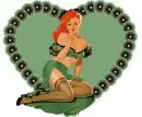 Floral heart with woman