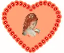 Floral heart with woman