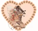 Floral heart with woman