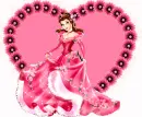 Floral heart with woman