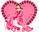 Floral heart with woman