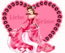 Floral heart with woman