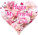 Pink Flower Heart - Love My Friend - Cindi