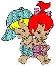 Pebbles and Bamm-Bamm - blue/pink