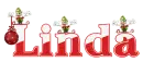 NAME LINDA/CHRISTMAS RED/WHITE