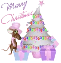 MERRY CHRISTMAS/TREE WITH MOUSE