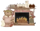 MERRY CHRISTMAS/BEAR FIREPLACE