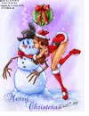 MERRY CHRISTMAS/SNOWMAN/GIRL