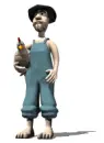 farmer and chicken