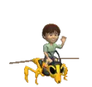 boy riding wasp