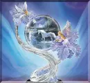 glittered blue fairy with unicorn