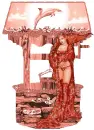 Fountain with woman