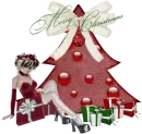 MERRY CHRISTMAS/TREE/LADY