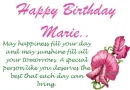 happy birthday marie