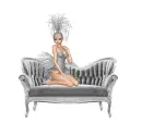 Woman on sofa