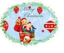MERRY CHRISTMAS/GIRL IN SANTA SUIT