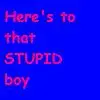 Here is to that STUPID boy...
