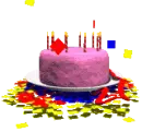 pink happy birthday cake