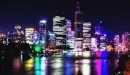 Rainbow city lights