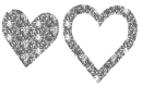 silver glitter hearts