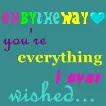 oh by the way, you're everything i ever wished