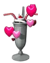 icecream soda and hearts