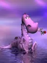 purple dragon with rose
