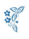 blue floral outline
