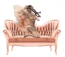 Woman on sofa
