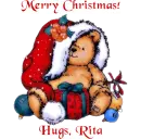 Merry Christmas Teddy Bear - Hugs, Rita