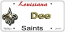 Saints License Plate - Dee