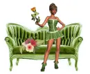 Sofa with woman