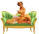 Sofa with woman