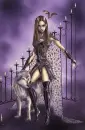 vampiress with wolf