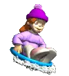 girl riding a sled