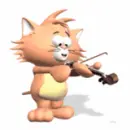 cat with fiddle
