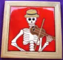 skeleton with fiddle
