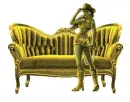 Sofa with woman