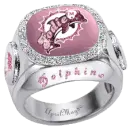 pink miami dolphins diamond ring