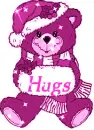 Pink Xmas Teddy Bear Hugs