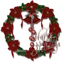 Red wreath-Happy Holidays
