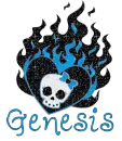 Genesis Flaming Heart Skull